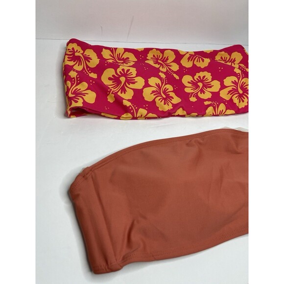 Lot Of 2 Swim Bandeau Bikini Top Bundle Womens Medium Padded - Picture 3 of 8